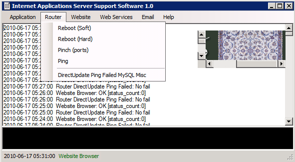 Internet Web Server Support Application